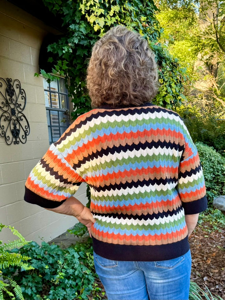 Katie Multicolor Drop Shoulder Sweater