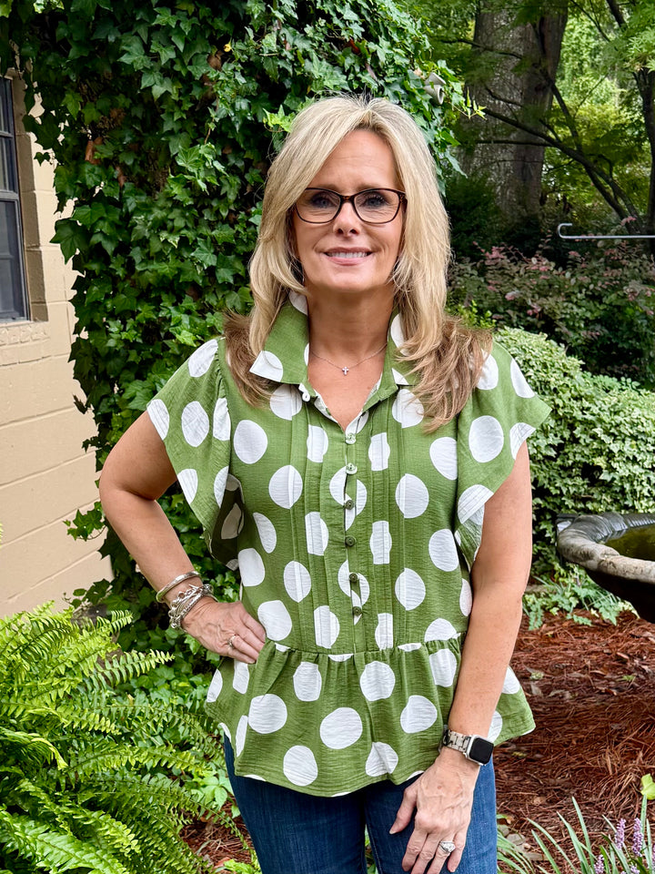 Hope Short Sleeve Polka Dot Top
