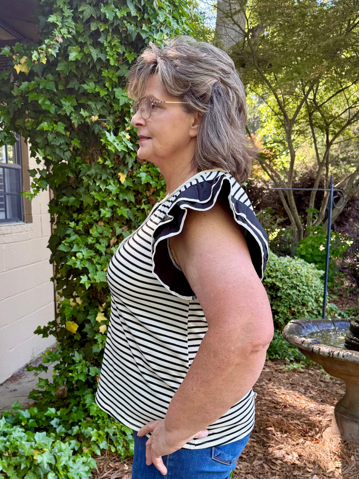 Amber Short Ruffle Sleeve Top