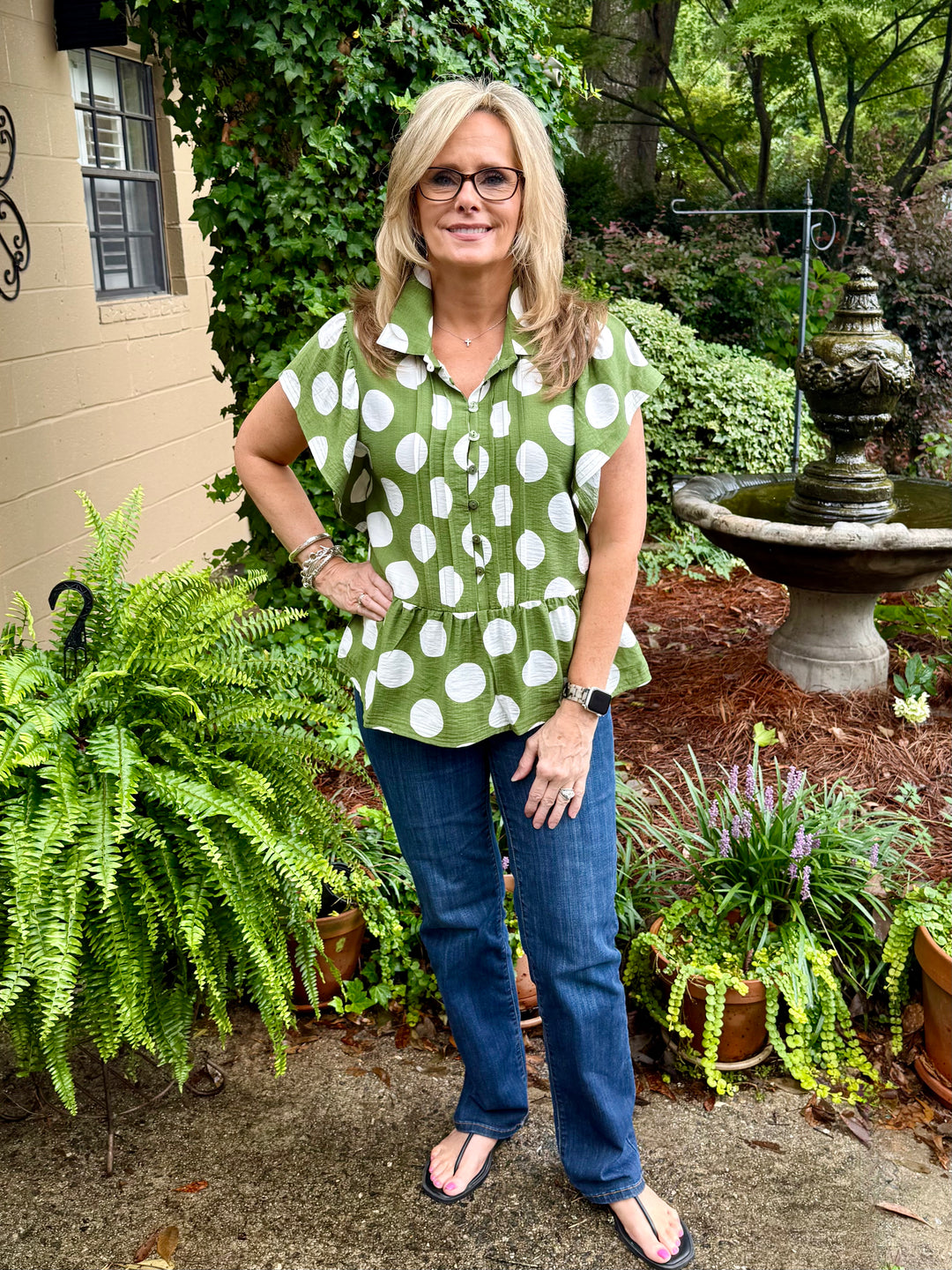 Hope Short Sleeve Polka Dot Top