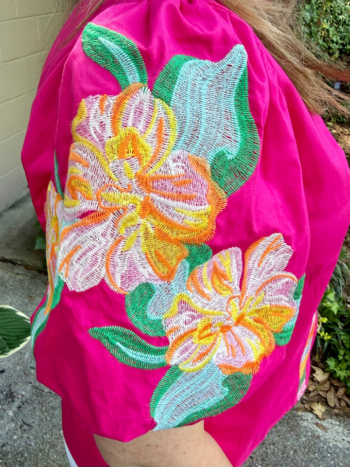 Molly Short Sleeve Embroidery Top