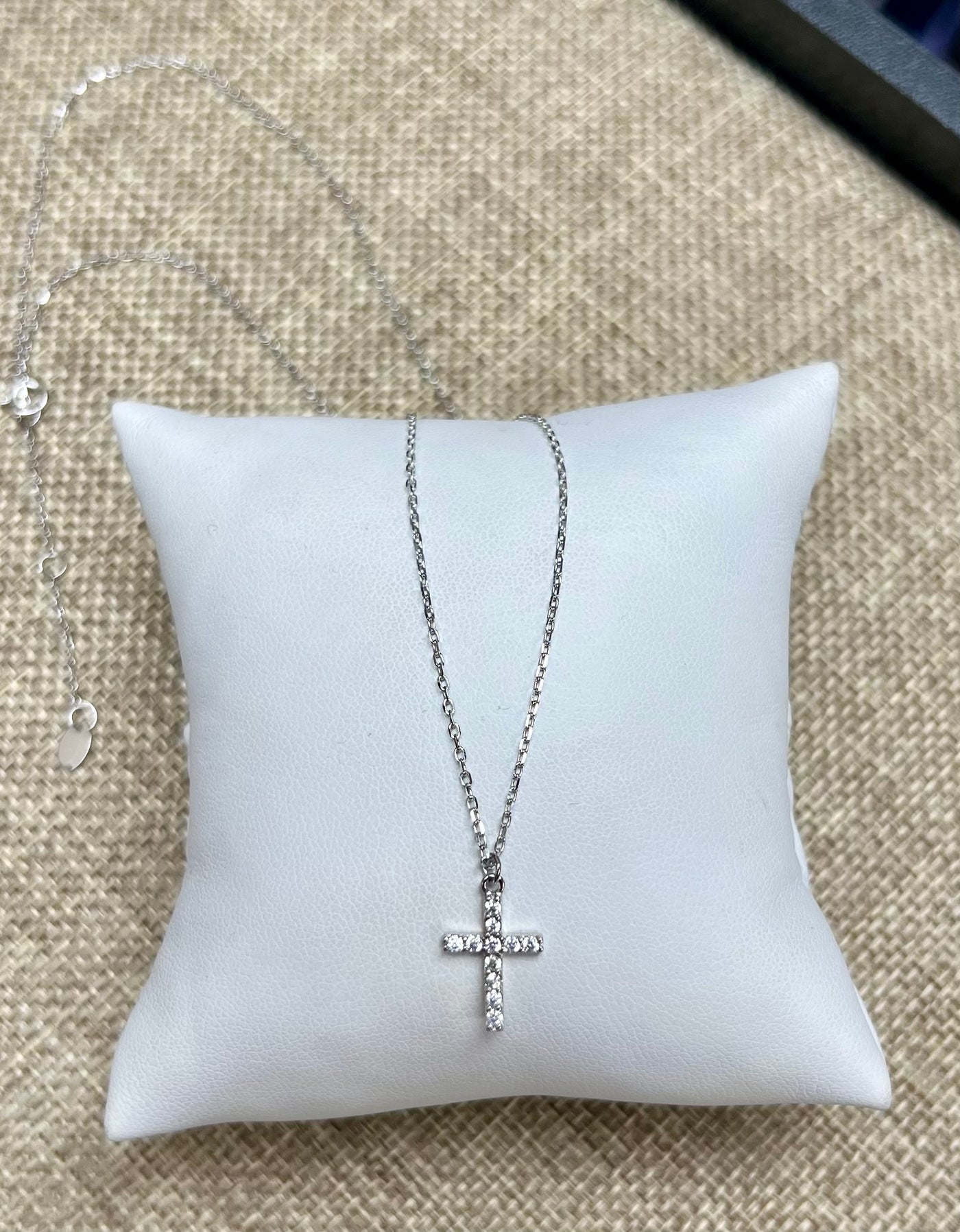 Amelia Sterling Silver CZ Cross Necklace