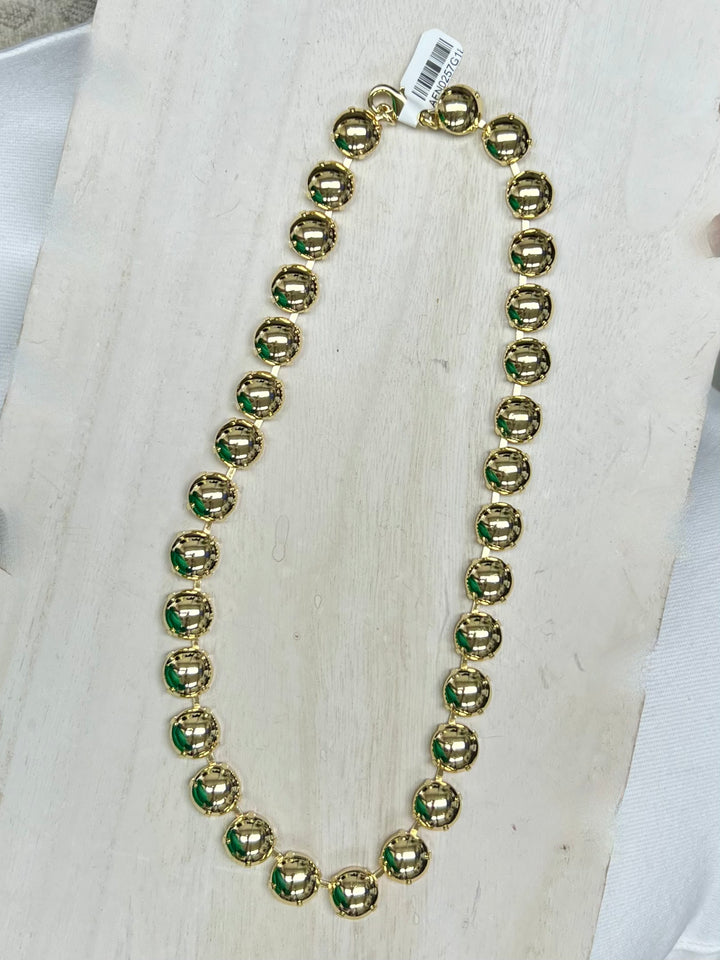 Amelia Gold Bead Necklace – 18K Gold Plated Handmade Jewelry