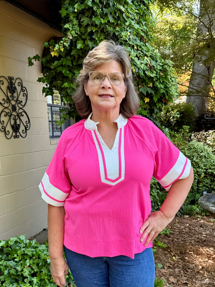 Melissa Half Sleeve V Neck Top