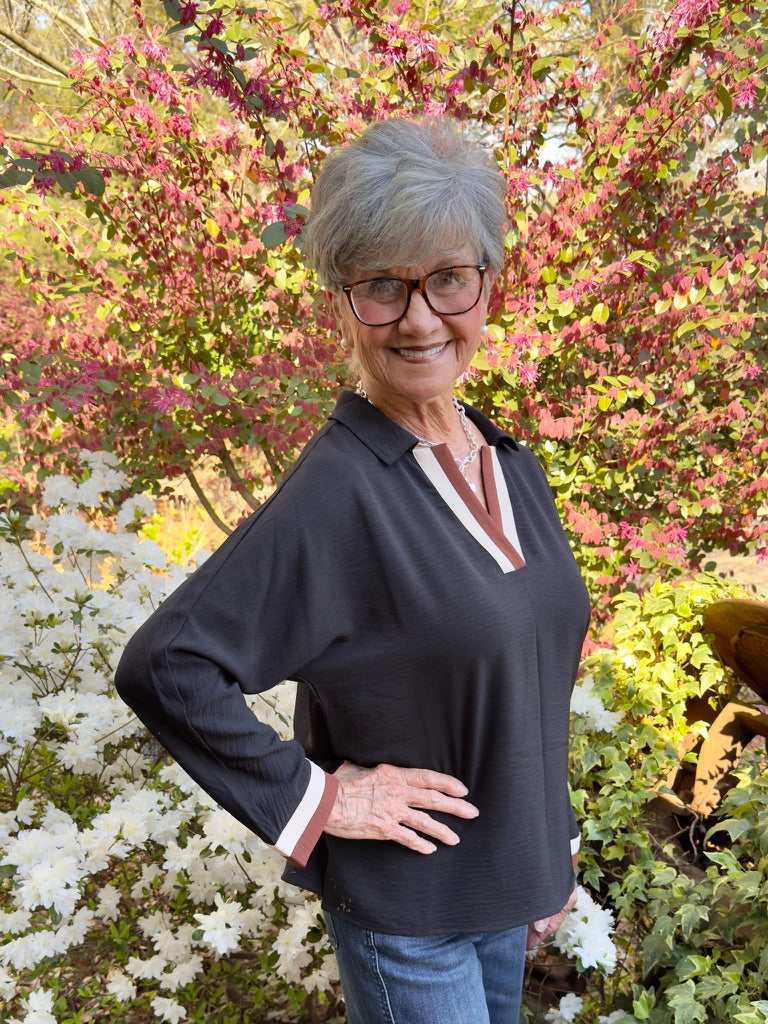 Dylan Long Sleeve V-Neck Top
