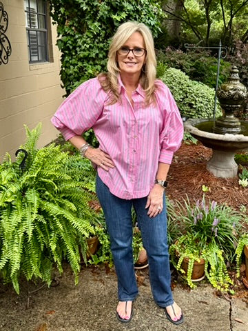 Elle Stripe 3/4 Sleeve Top