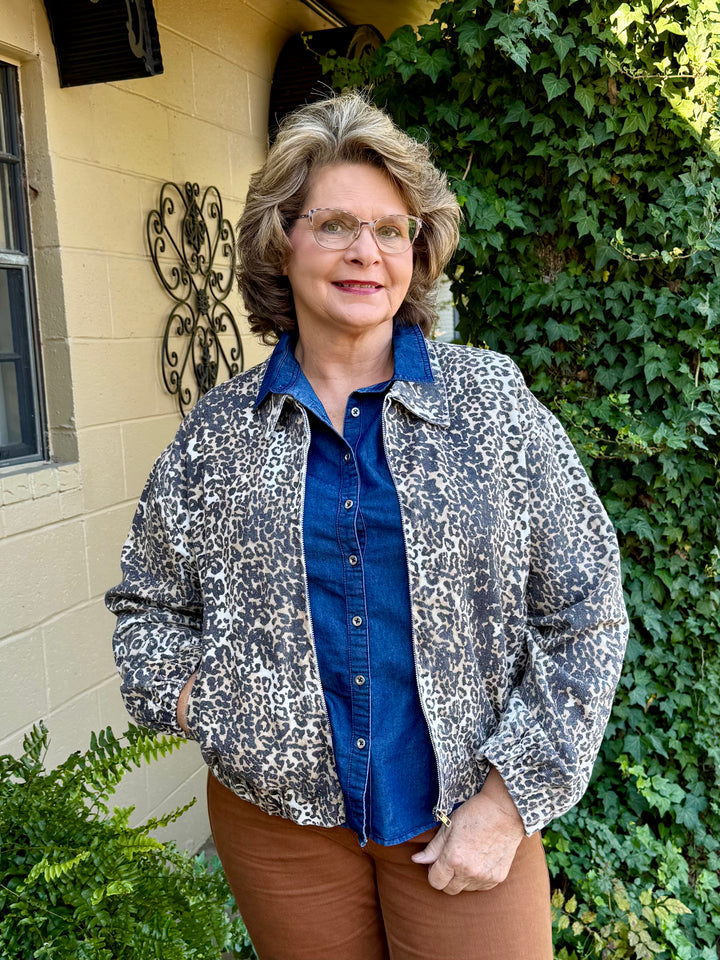Barbara Leopard Bomber Jacket