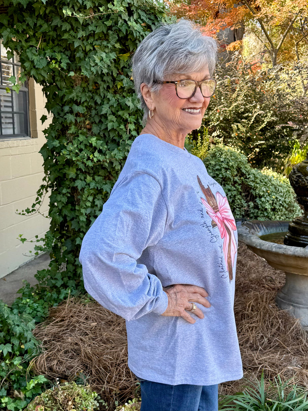 Cross + Pink Bow T-Shirt