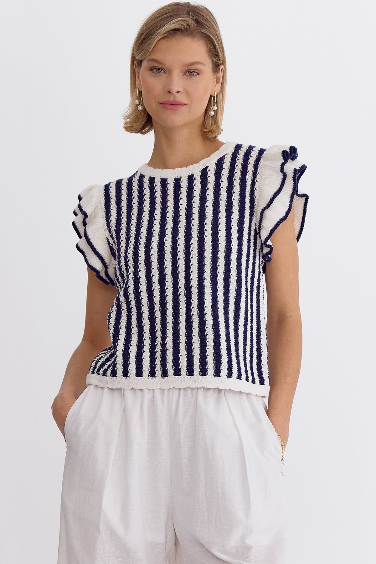 Jenn Ruffle Sleeve Top