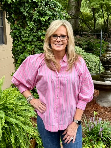 Elle Stripe 3/4 Sleeve Top