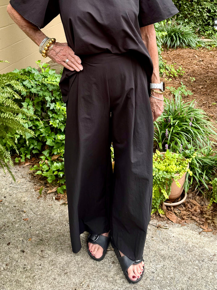 Sophie Luxe Black Wide Leg Trouser Pants