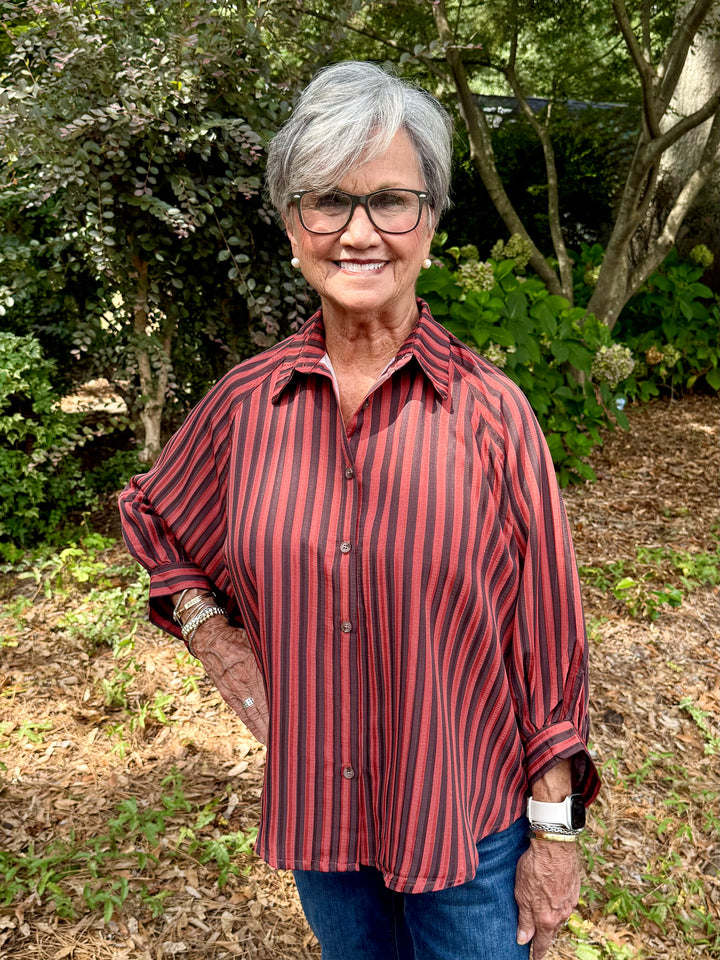 Gabriella 3/4 Sleeve Stripe Top