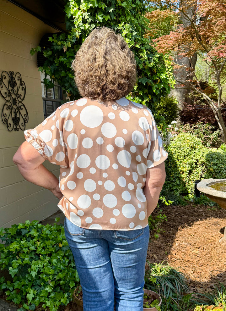 Lanie Polka Dot Short Sleeve Top