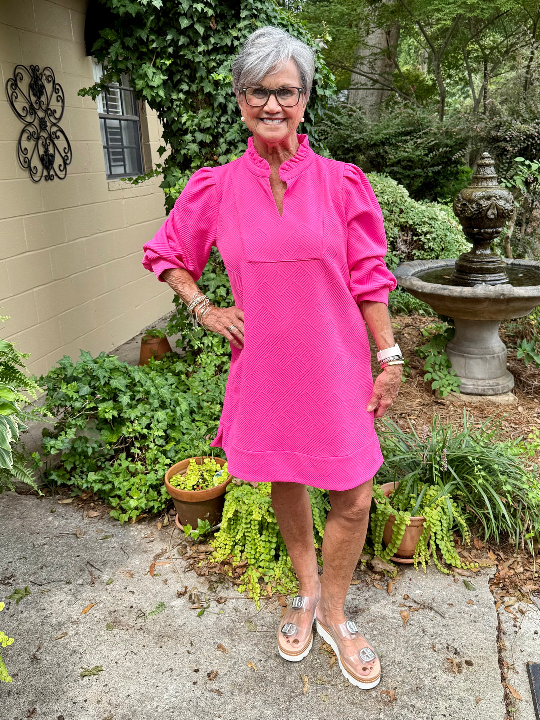 priscilla pink dress Priscilla Wrap Over Ruched Detail Midi Dress Pink Marble Girl In Mind