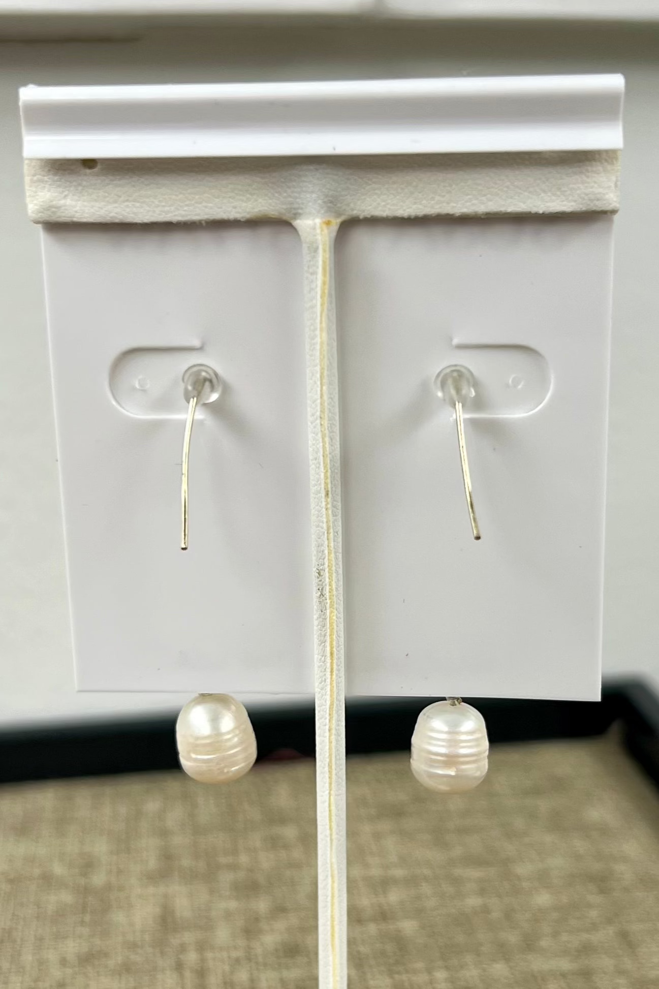 Susan Shaw Open Square & Pearl Earrings