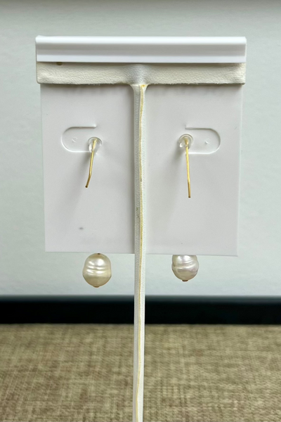 Susan Shaw Open Square & Pearl Earrings