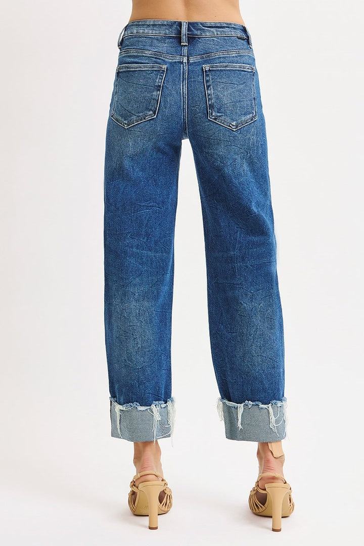 Rachel Mid Rise Crop Boyfriend Cuffed Jeans – Risen