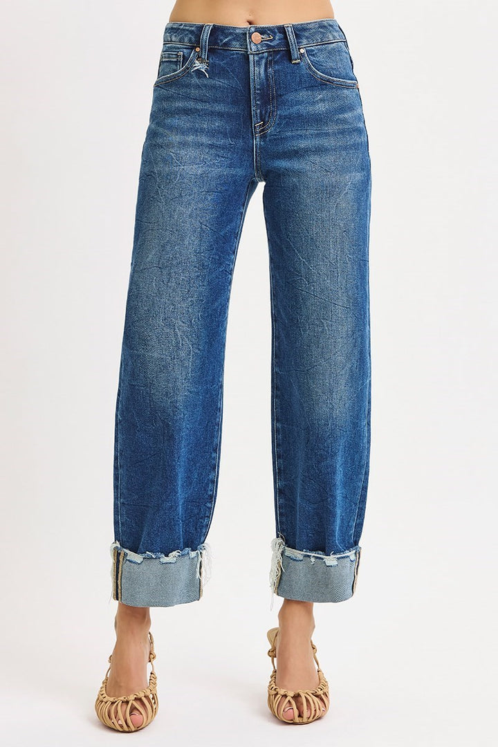 Rachel Mid Rise Crop Boyfriend Cuffed Jeans – Risen