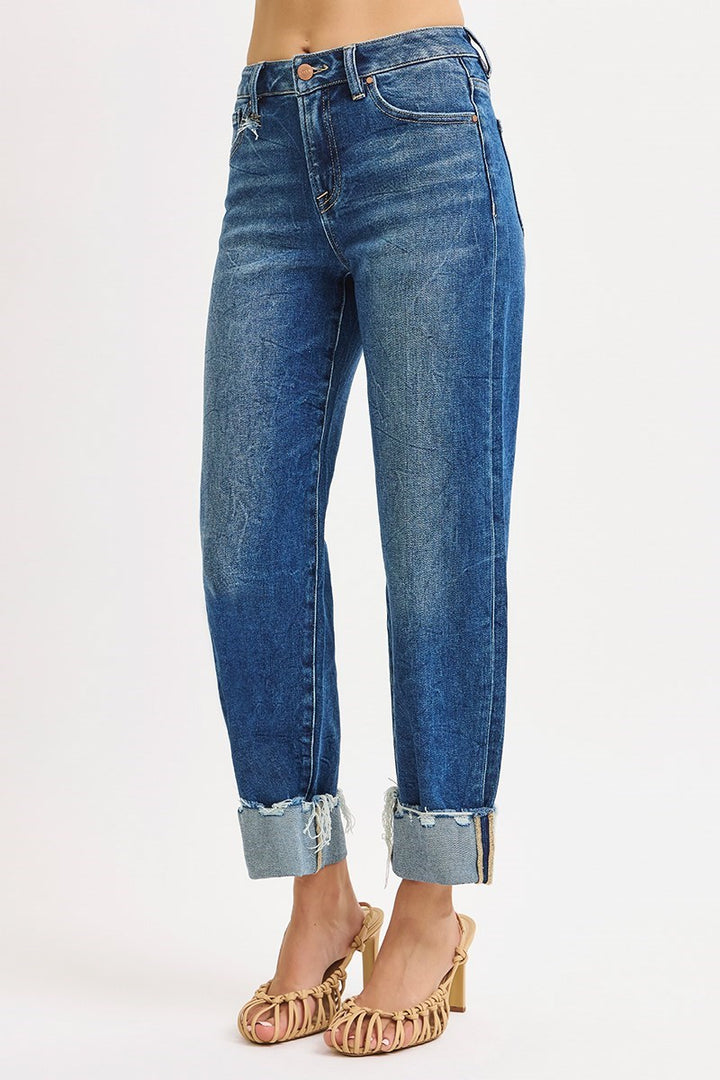 Rachel Mid Rise Crop Boyfriend Cuffed Jeans – Risen