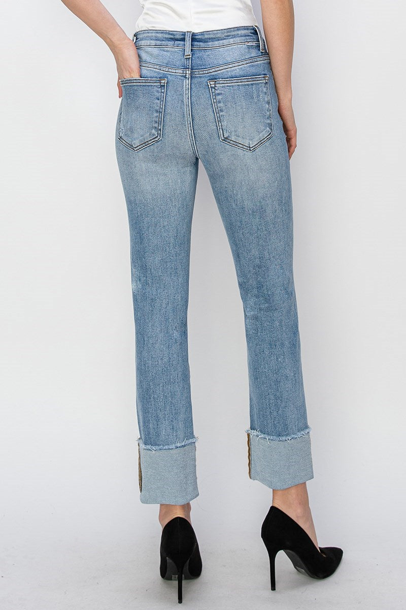 Reese Cuffed Raw Hem Jeans