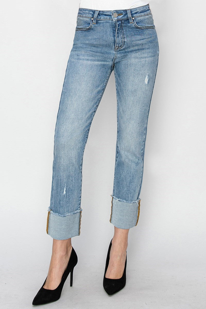 Reese Cuffed Raw Hem Jeans