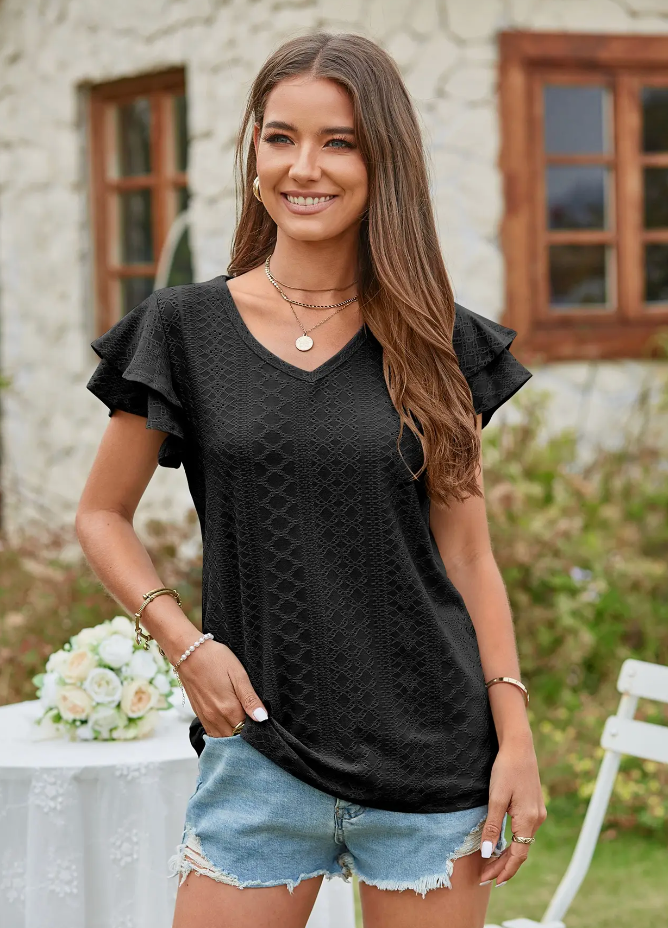 Clara V Neck Top