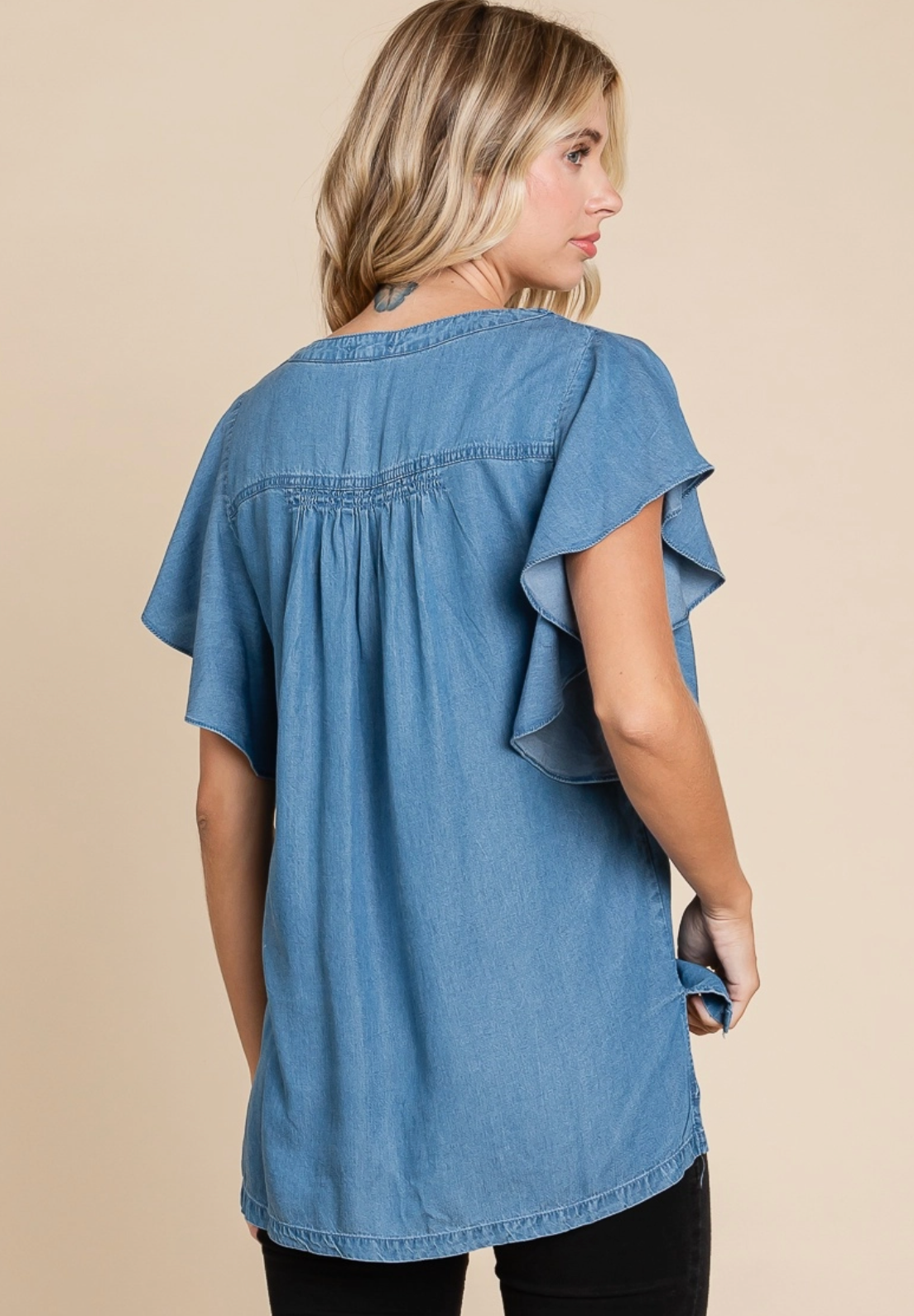 Kami Flutter Sleeve Top