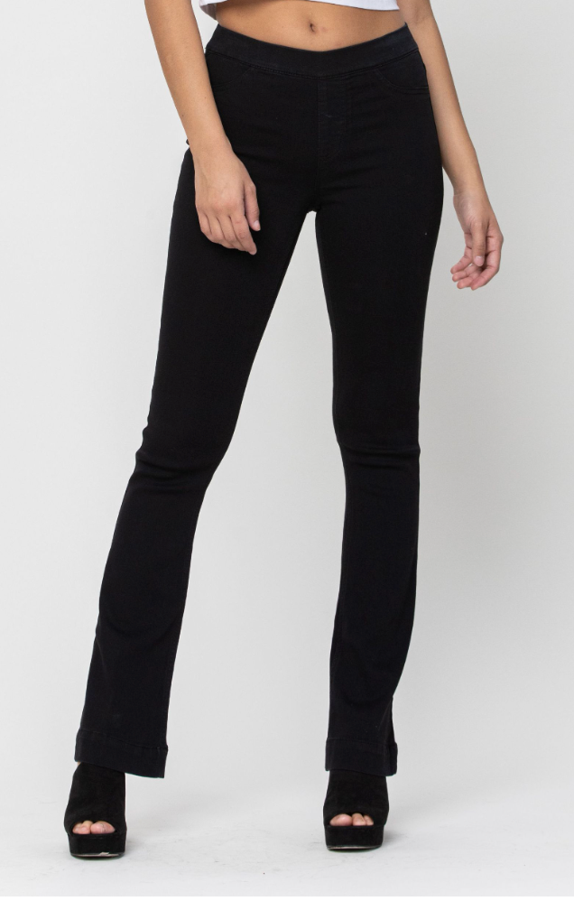 Molly Mid Rise Pull On Flare Jeans