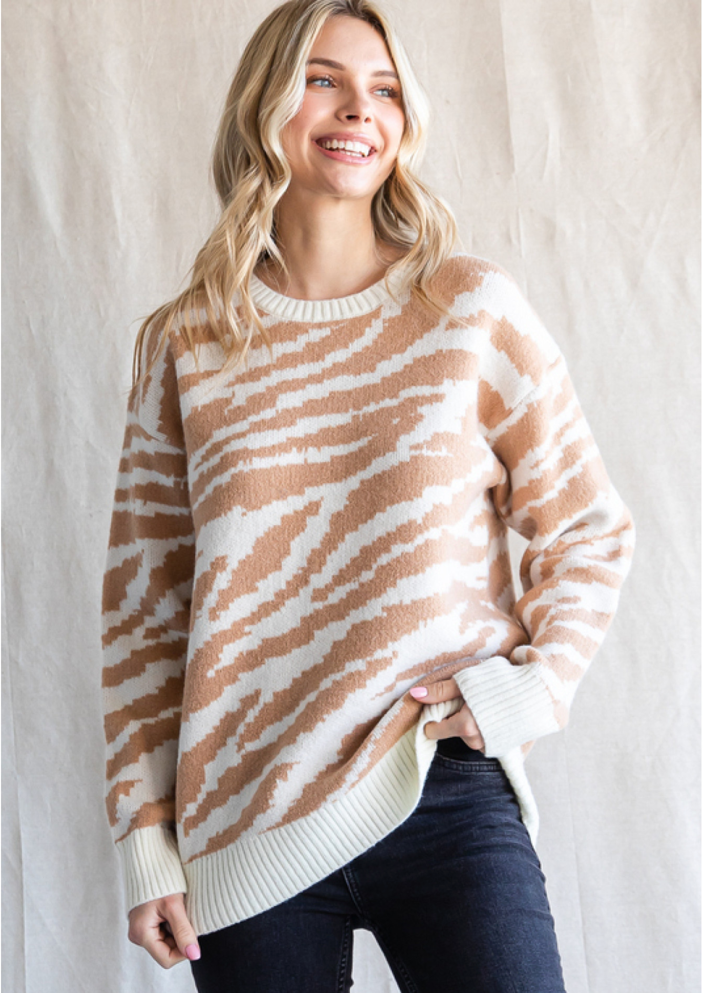 Bev Zebra Print Sweater
