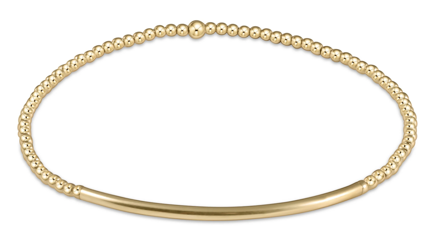 3mm + Gold Bar Bead Stretch Bracelet
