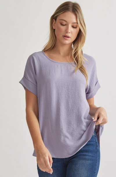 Betsy Solid Scoop Neck Top