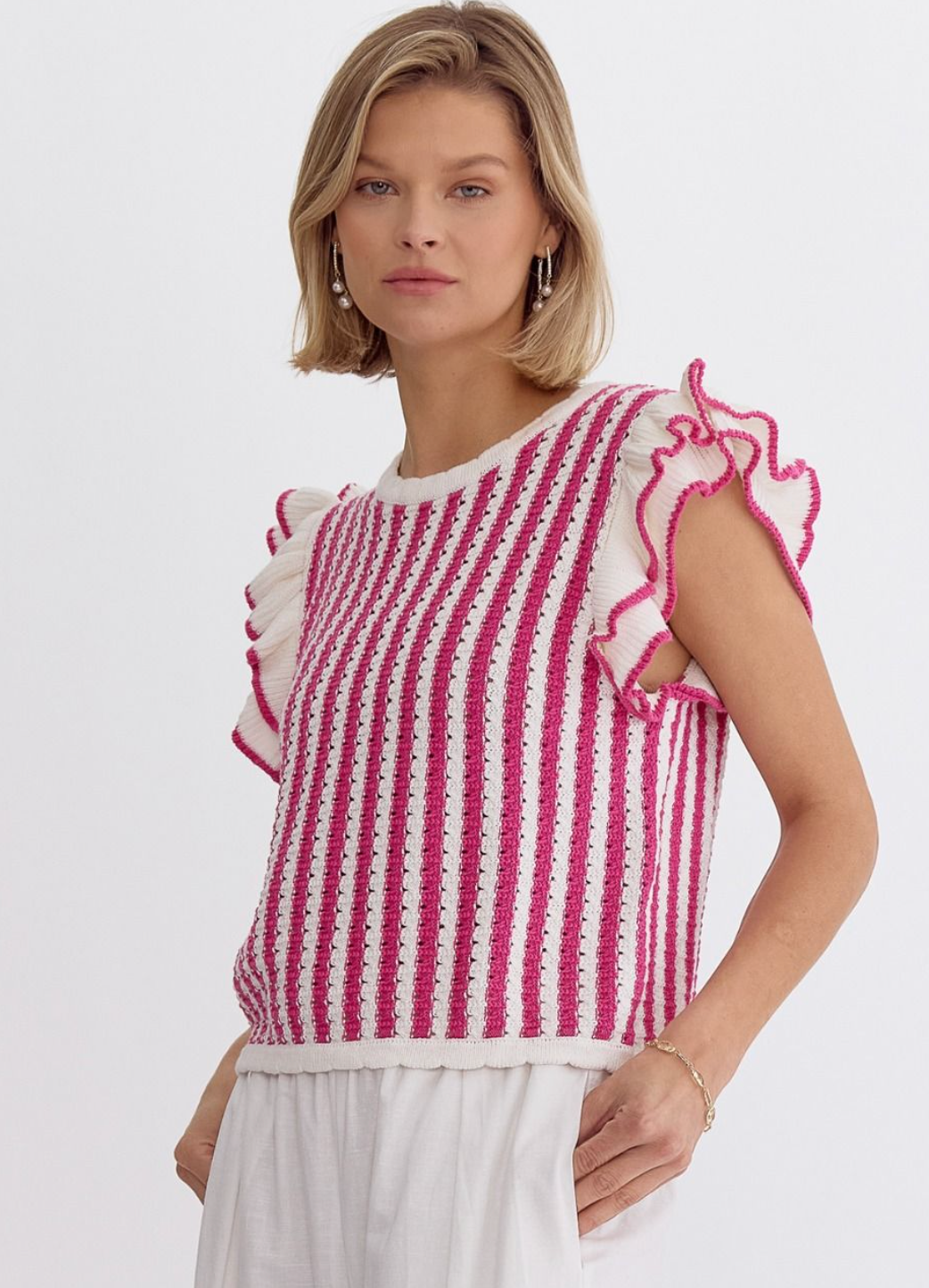 Jenn Ruffle Sleeve Top