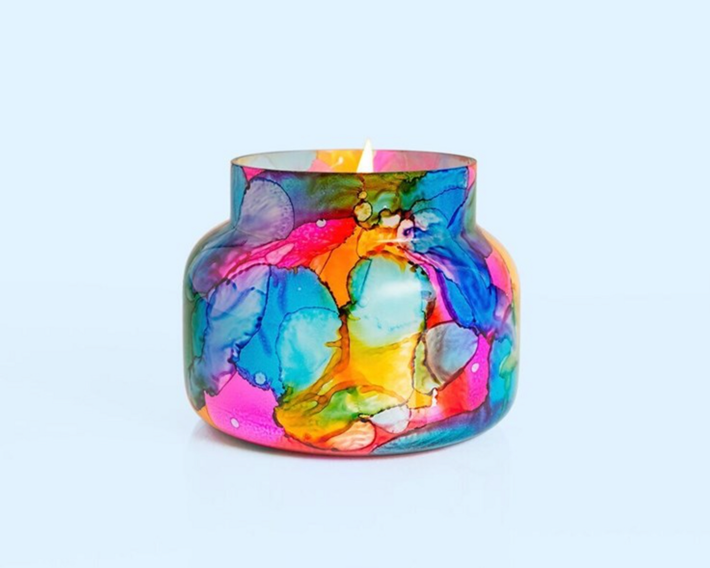 Volcano Signature Rainbow Watercolor Jar Candle