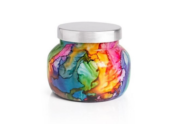Volcano Signature Rainbow Watercolor Jar Candle