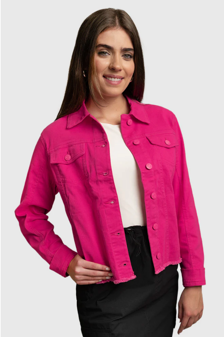 Angie Frayed Denim Jacket