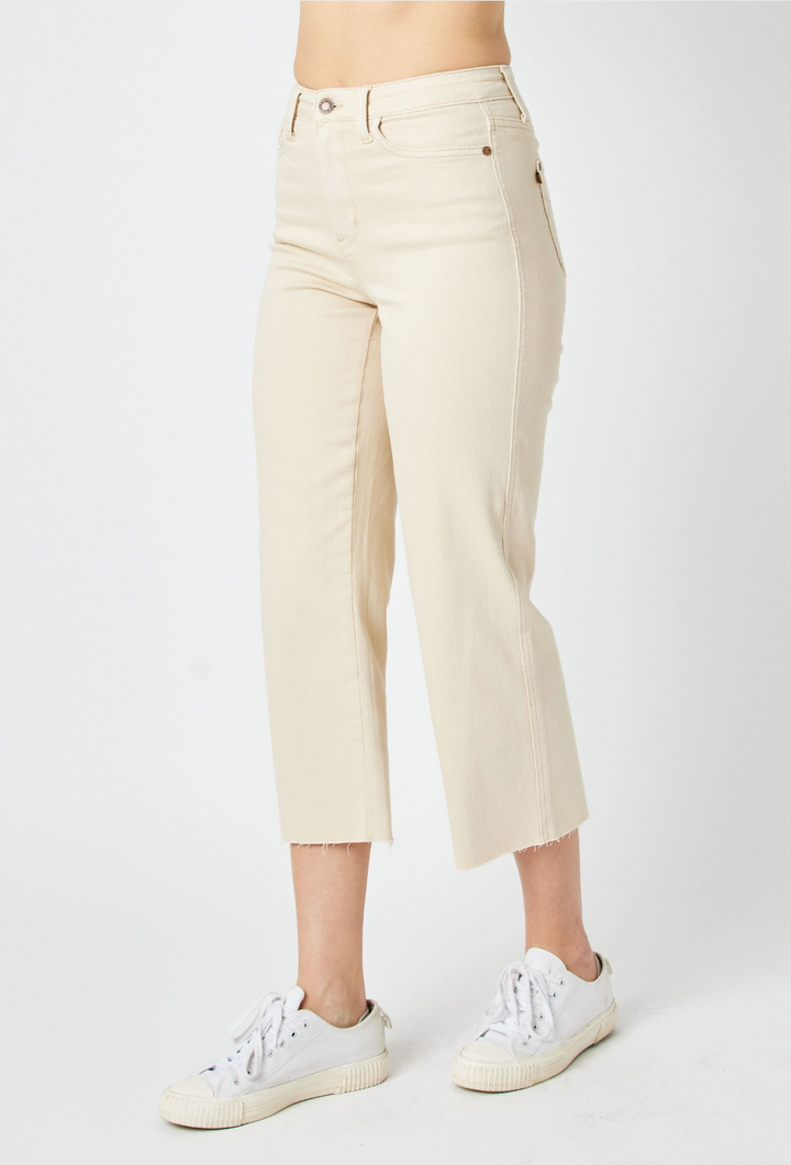 Millie Tummy Control Crop Wide Crop Jeans