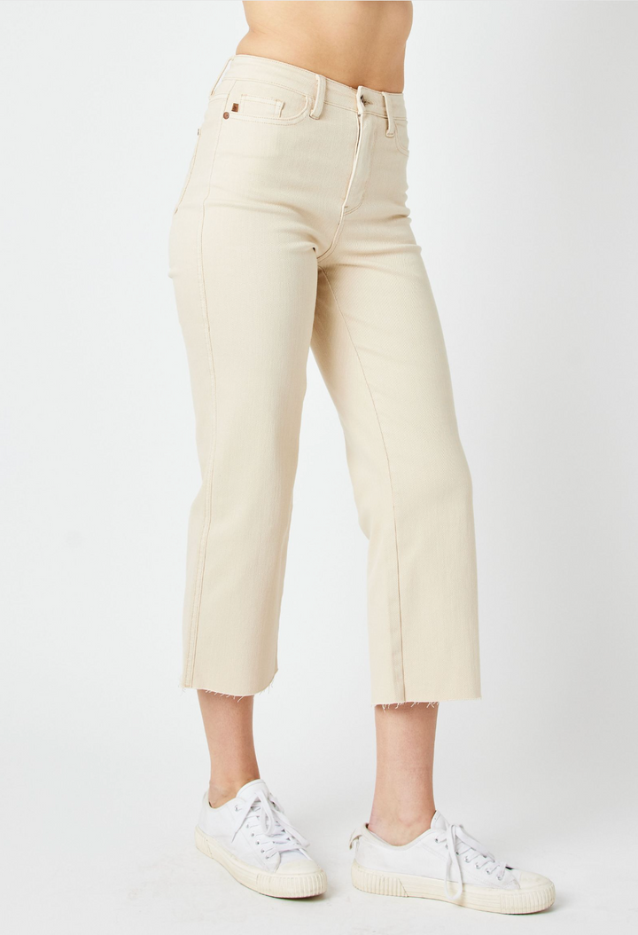 Millie Tummy Control Crop Wide Crop Jeans