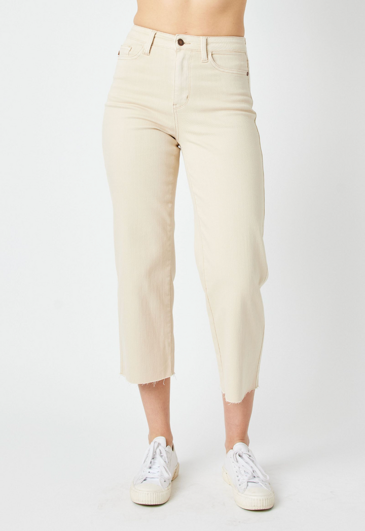 Millie Tummy Control Crop Wide Crop Jeans