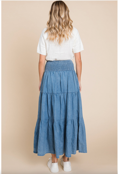 Toshia Denim Maxi Skirt