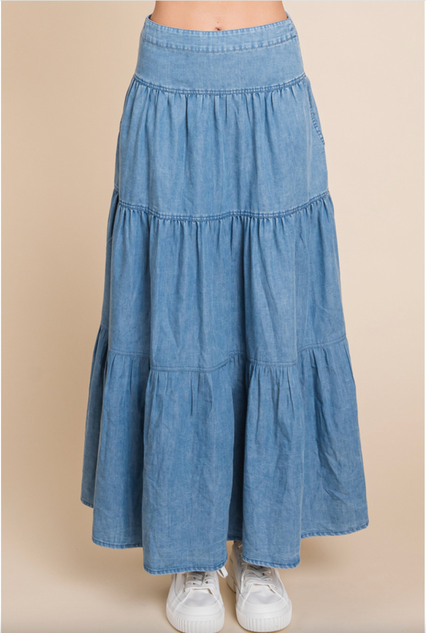 Toshia Denim Maxi Skirt