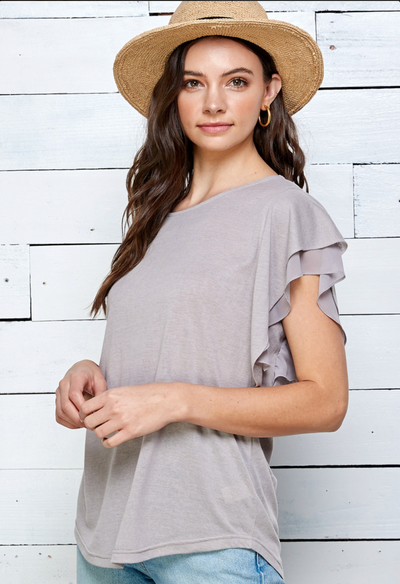 Carol Ruffle Sleeve Top