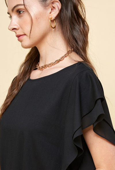 Carol Ruffle Sleeve Top