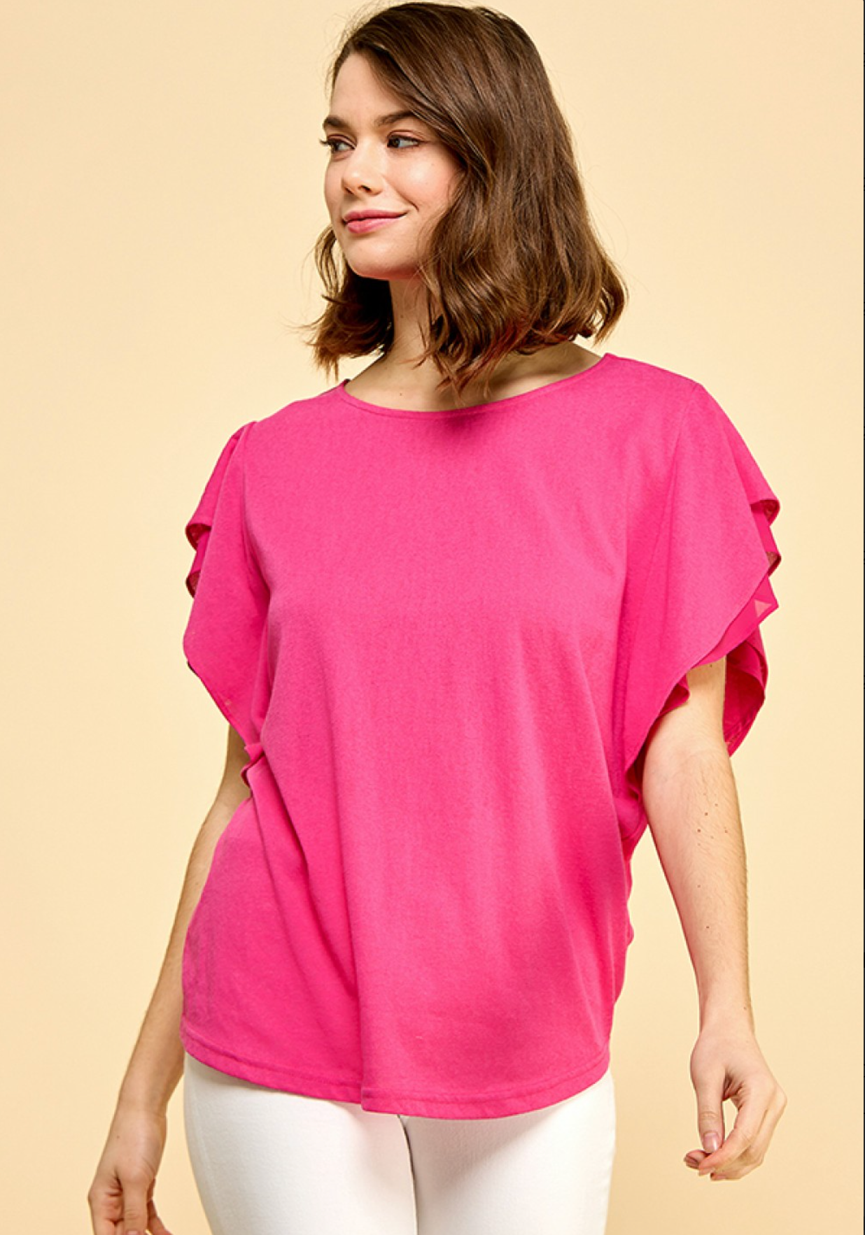 Carol Ruffle Sleeve Top