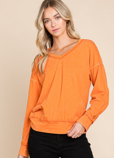 Sherry V Neck Long Sleeve