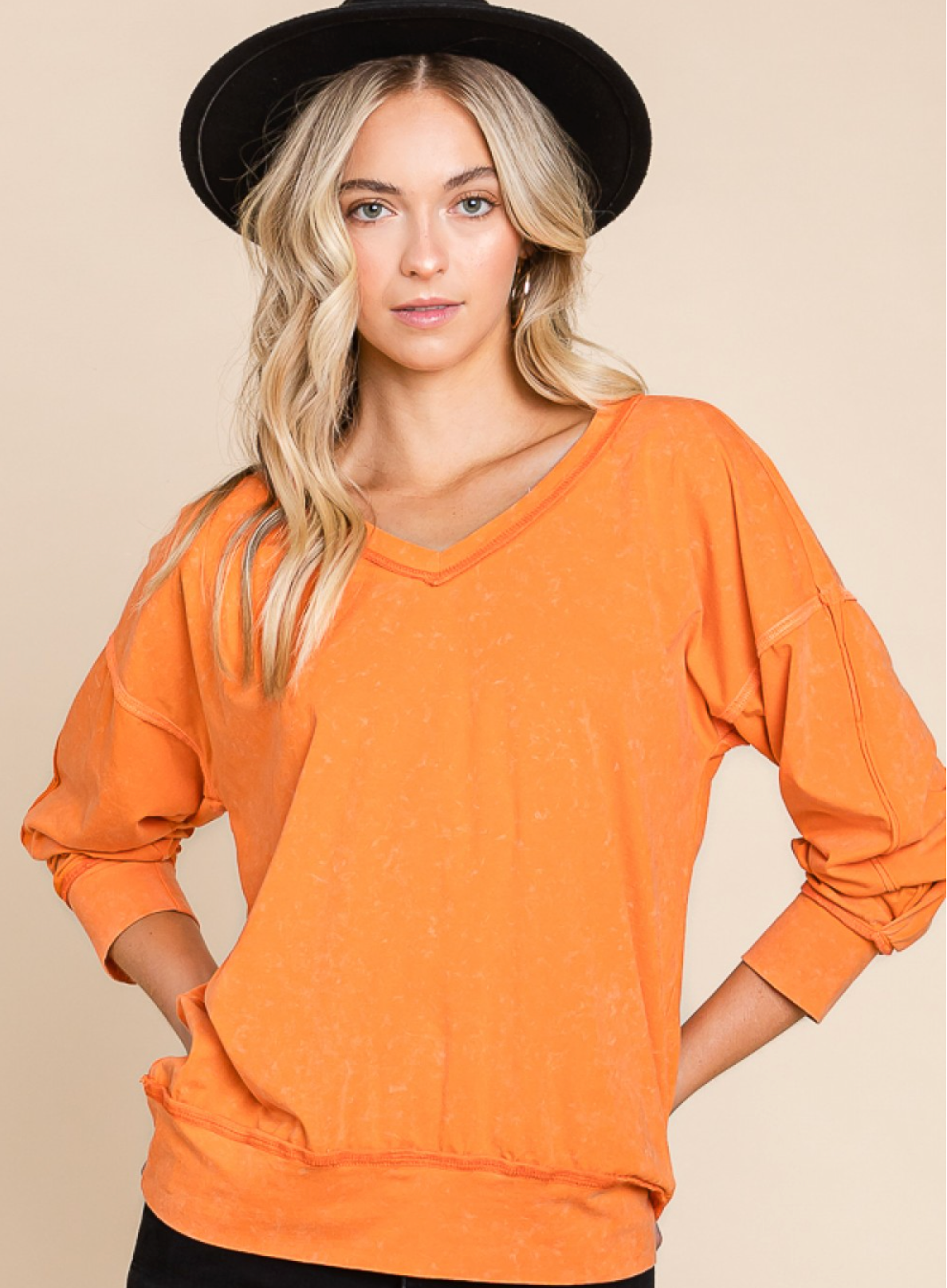 Sherry V Neck Long Sleeve