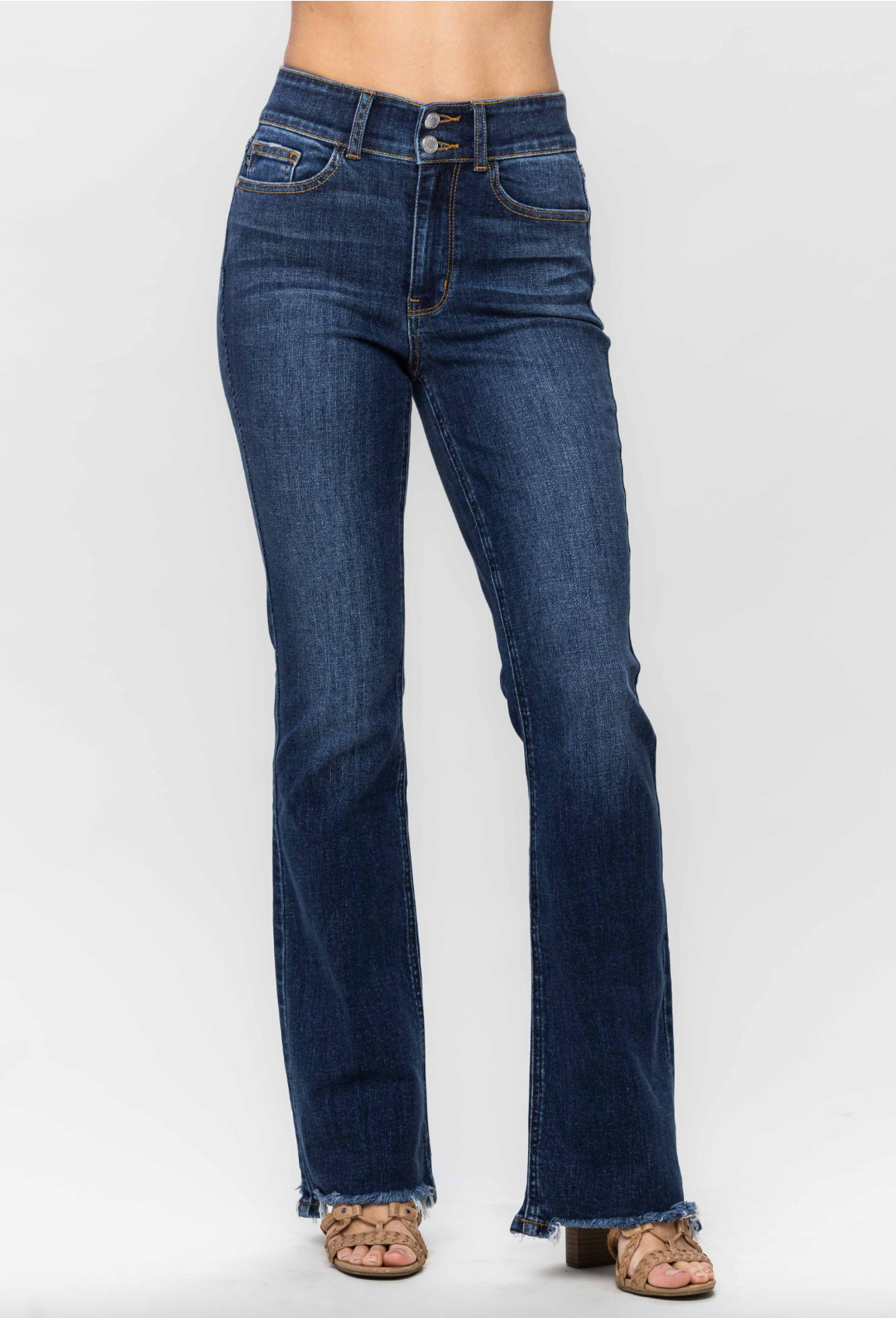 Kaitlyn Frayed Bootcut Jeans