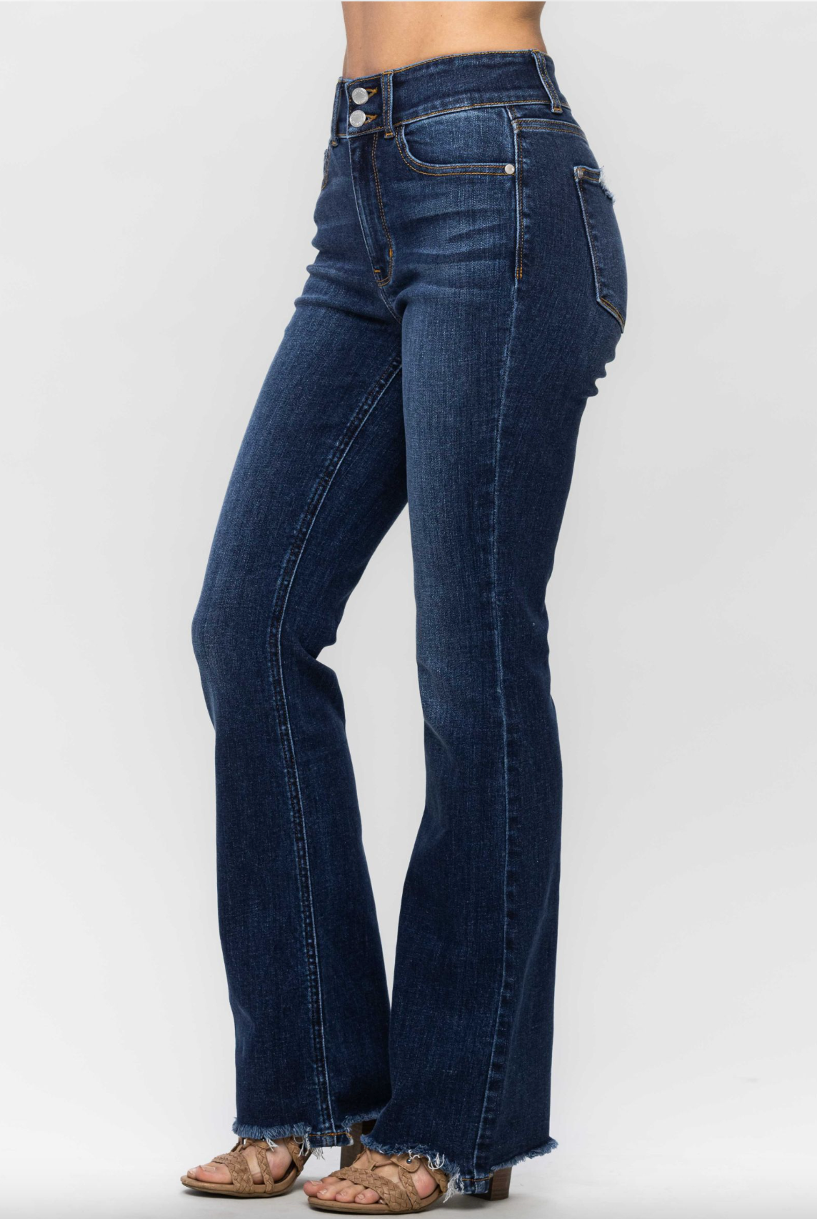 Kaitlyn Frayed Bootcut Jeans