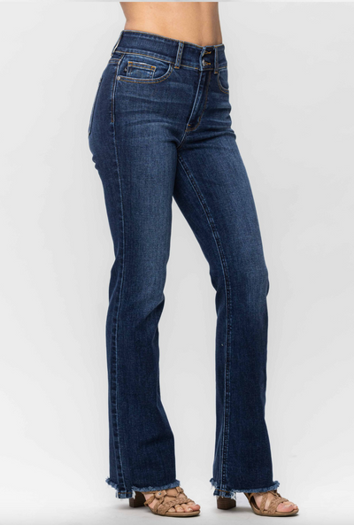 Kaitlyn Frayed Bootcut Jeans