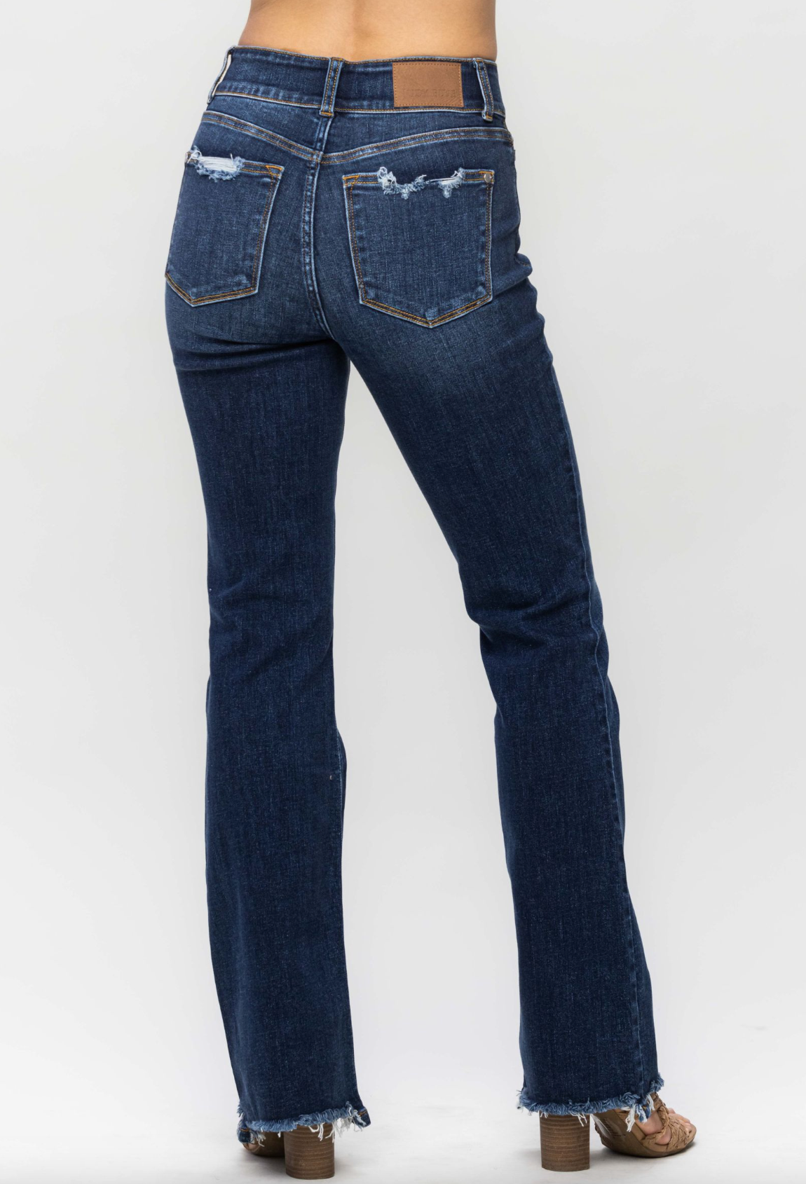 Kaitlyn Frayed Bootcut Jeans