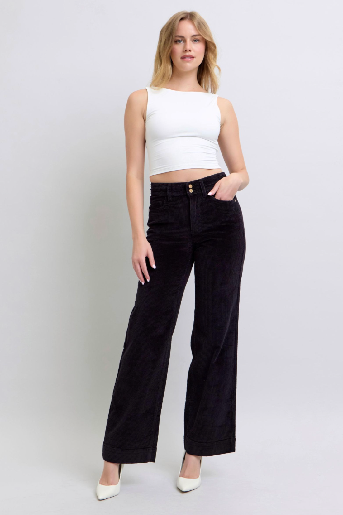 Audrey High Waist Corduroy Trouser